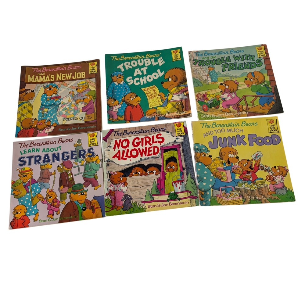 Berenstain Bears Vintage Paperback Book Lot of 6‎ First Time Books Random House